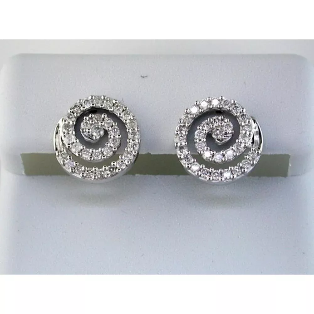 Sparkling 14K White Gold Diamond Circle Earrings - 0.70 Carat Total Diamond Weight