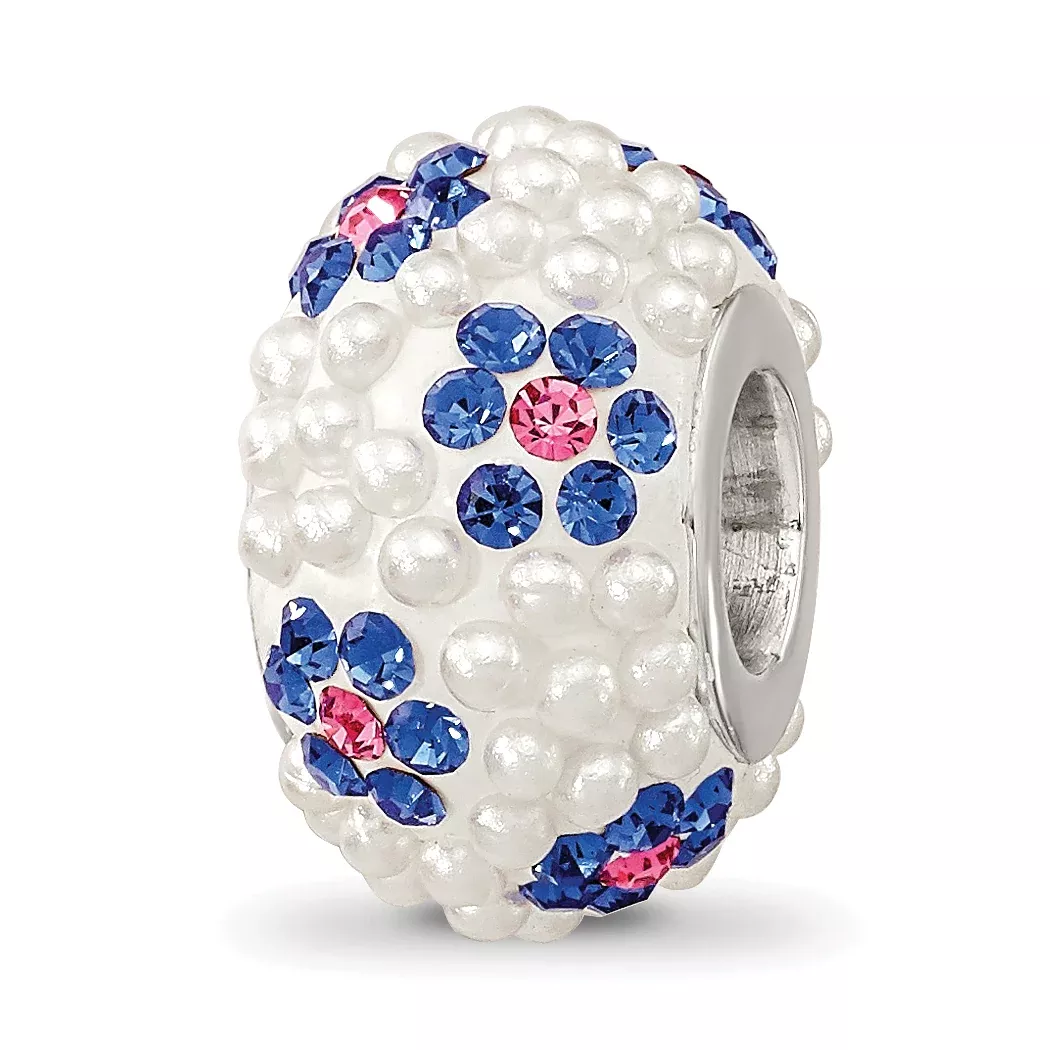 SS Reflections Rhod-plated Preciosa Crystal & Imitation Pearl Bead