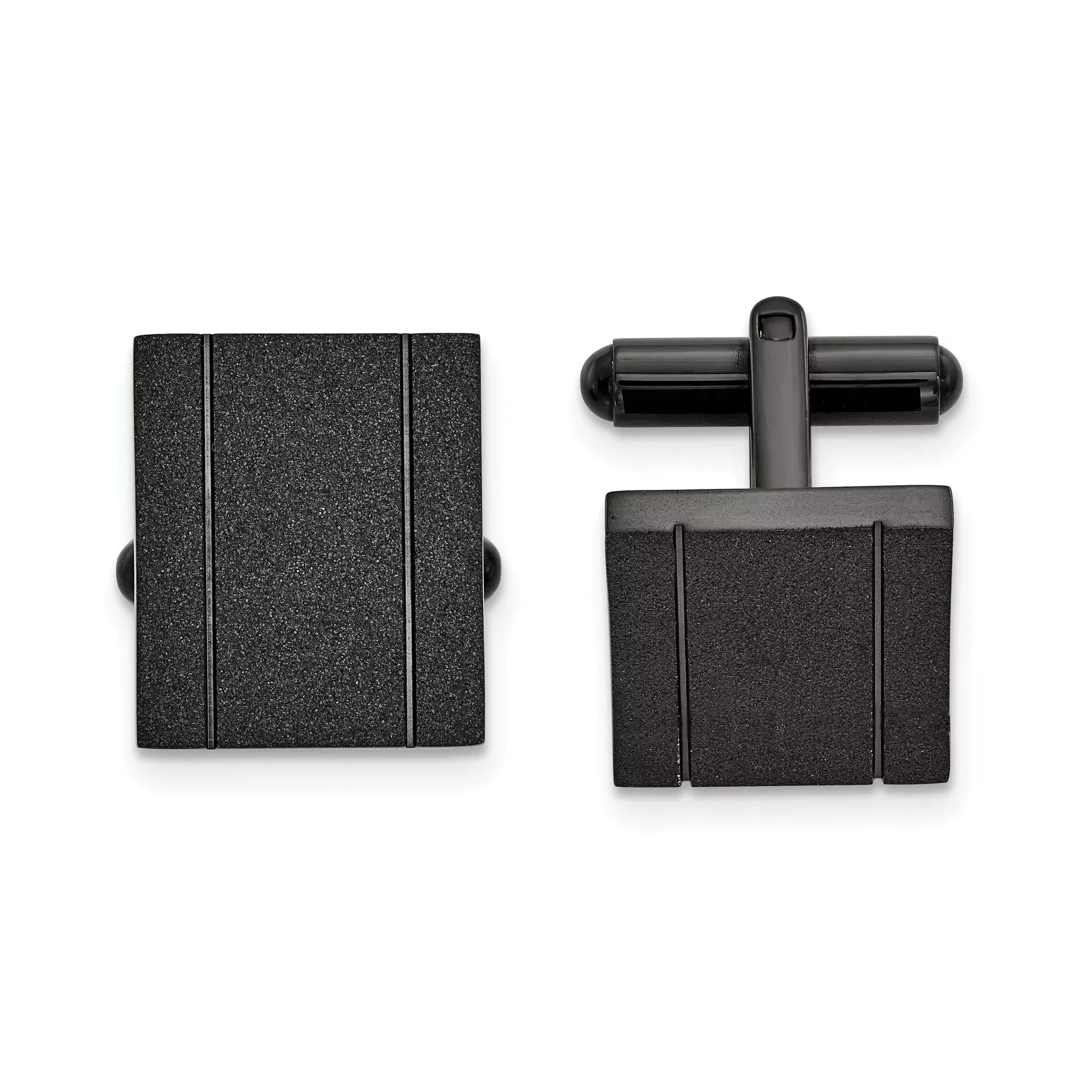 Stainless Steel Black IP-Plated Laser Cut Cuff Links