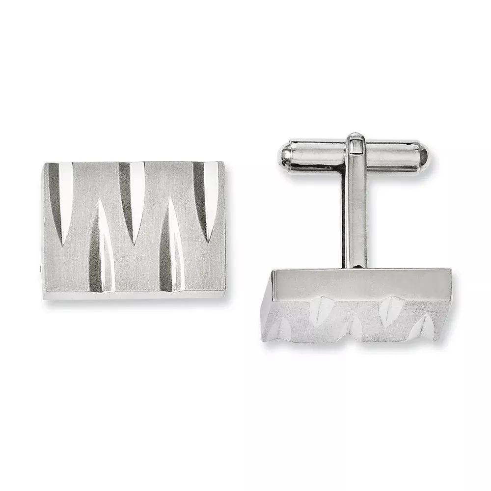 Stainless Steel Brushed and Polished Cuff Links