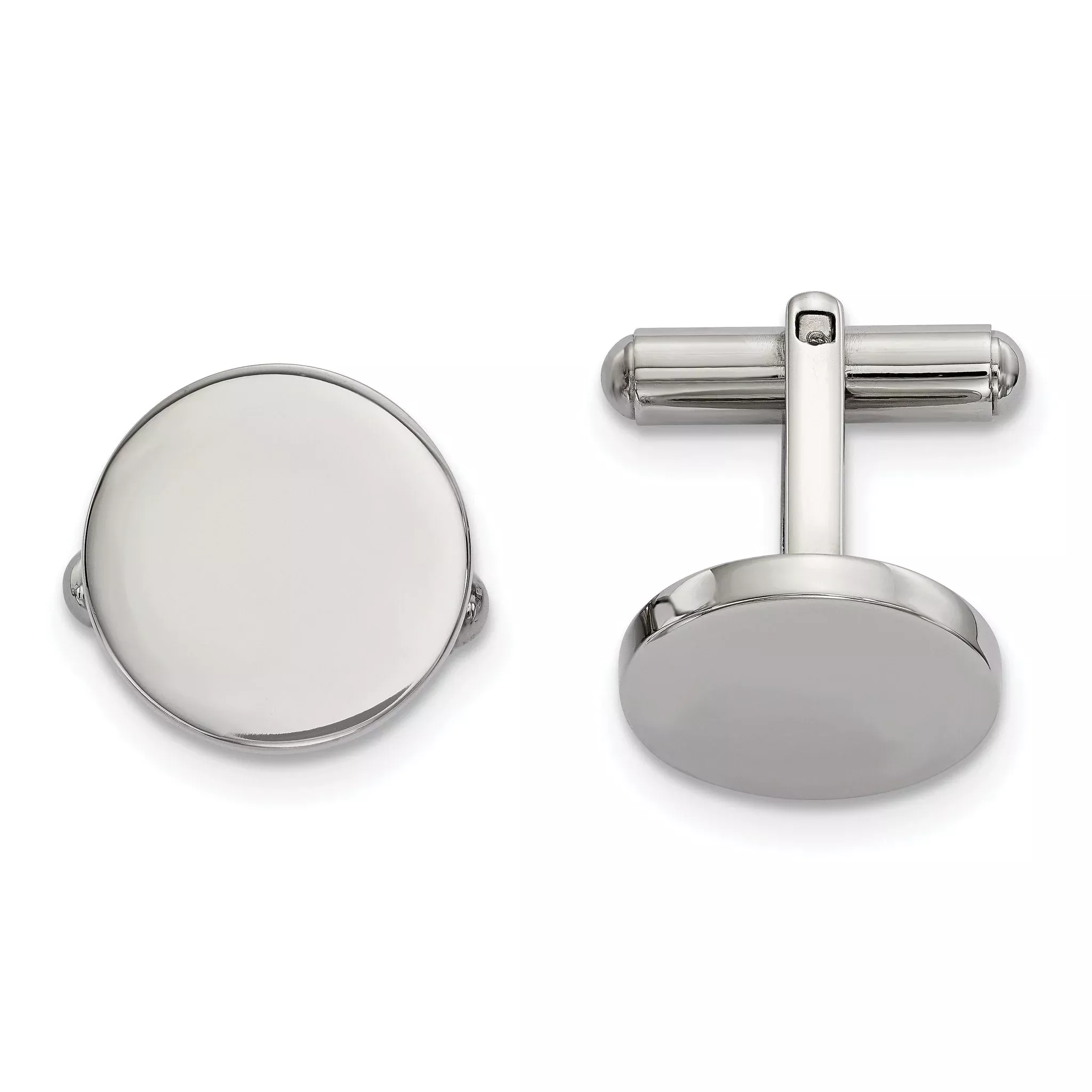Stainless Steel Polished Circle Cuff Links