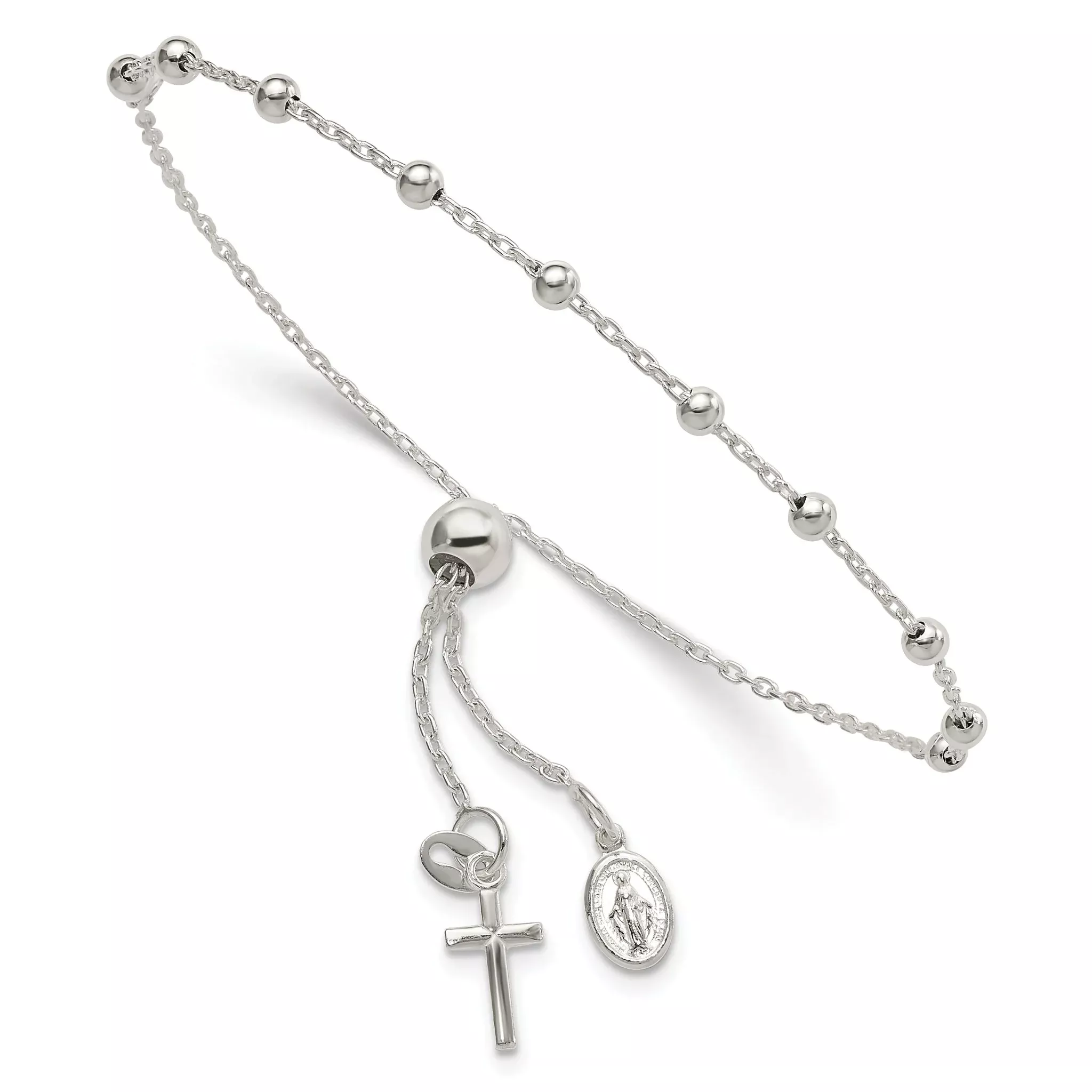 Sterling Silver Adjustable Rosary Bracelet
