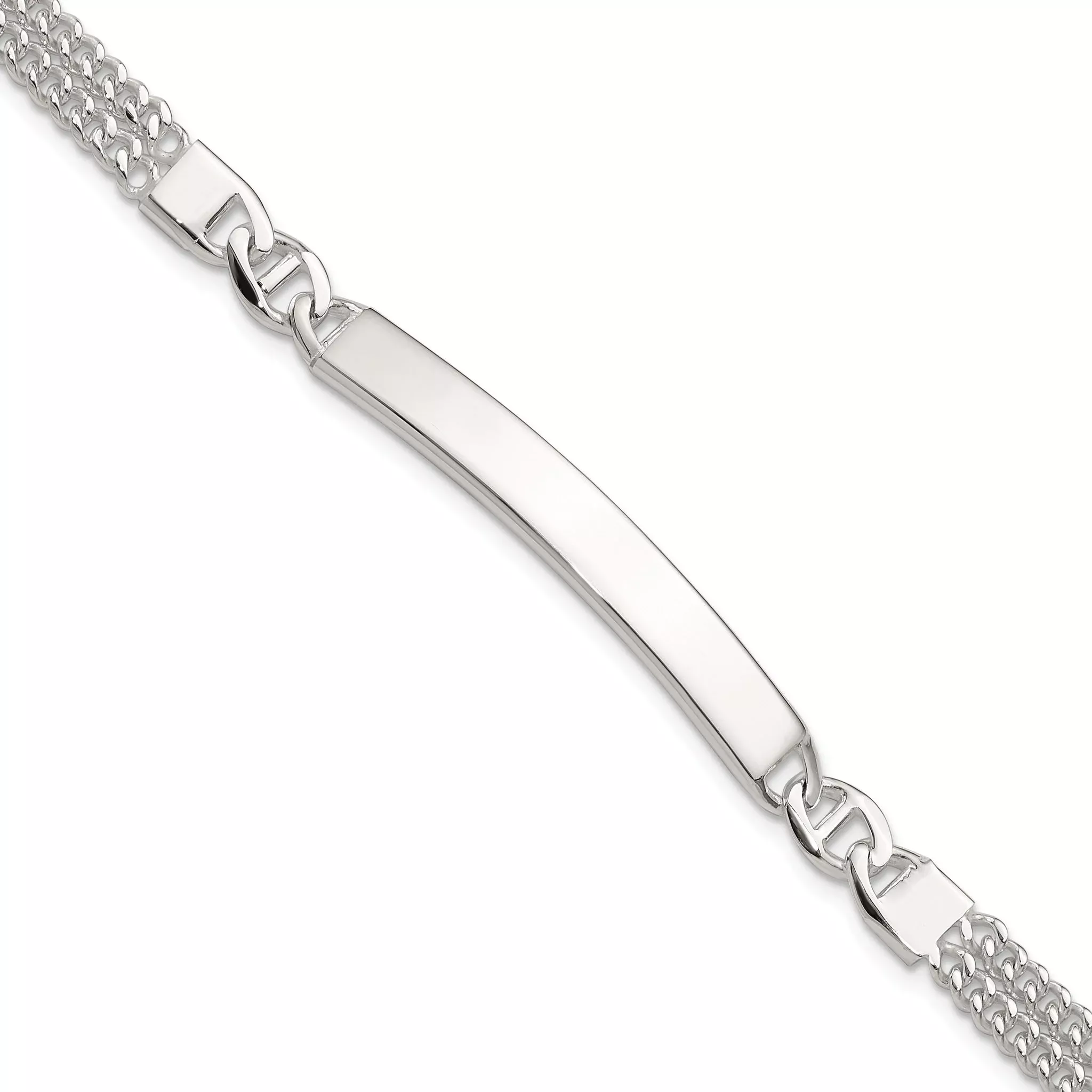 Sterling Silver Double Strand Curb Link 8in ID Bracelet