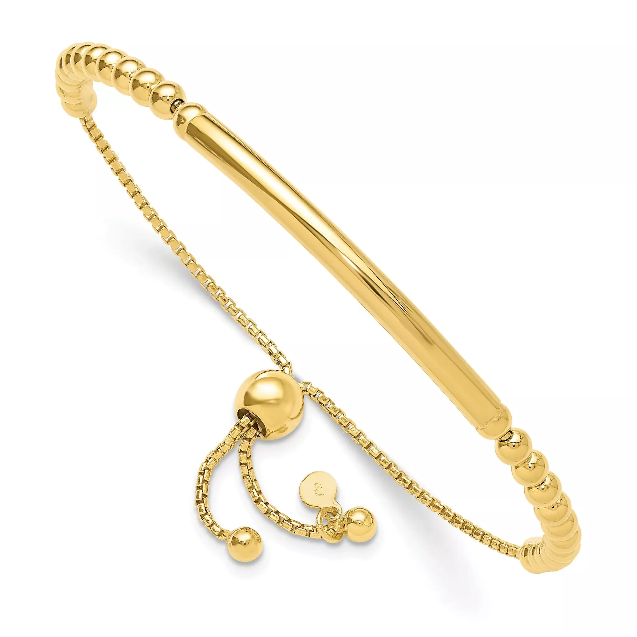 Sterling Silver Gold-plated Beaded Adjustable Bracelet