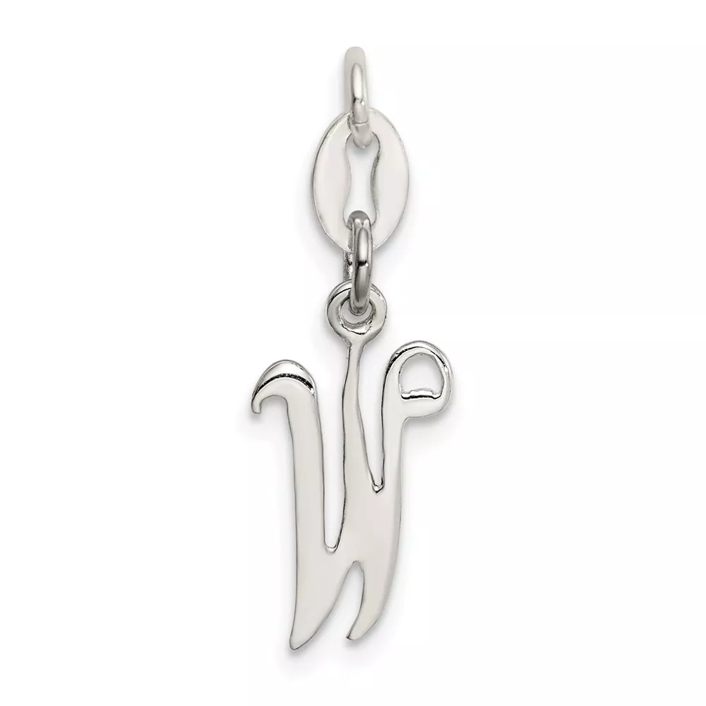 Sterling Silver Letter W Initial Charm