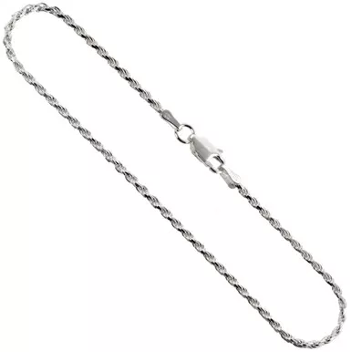 Sterling Silver "nickle Free" 1.5 Mm Rope Chain 20"