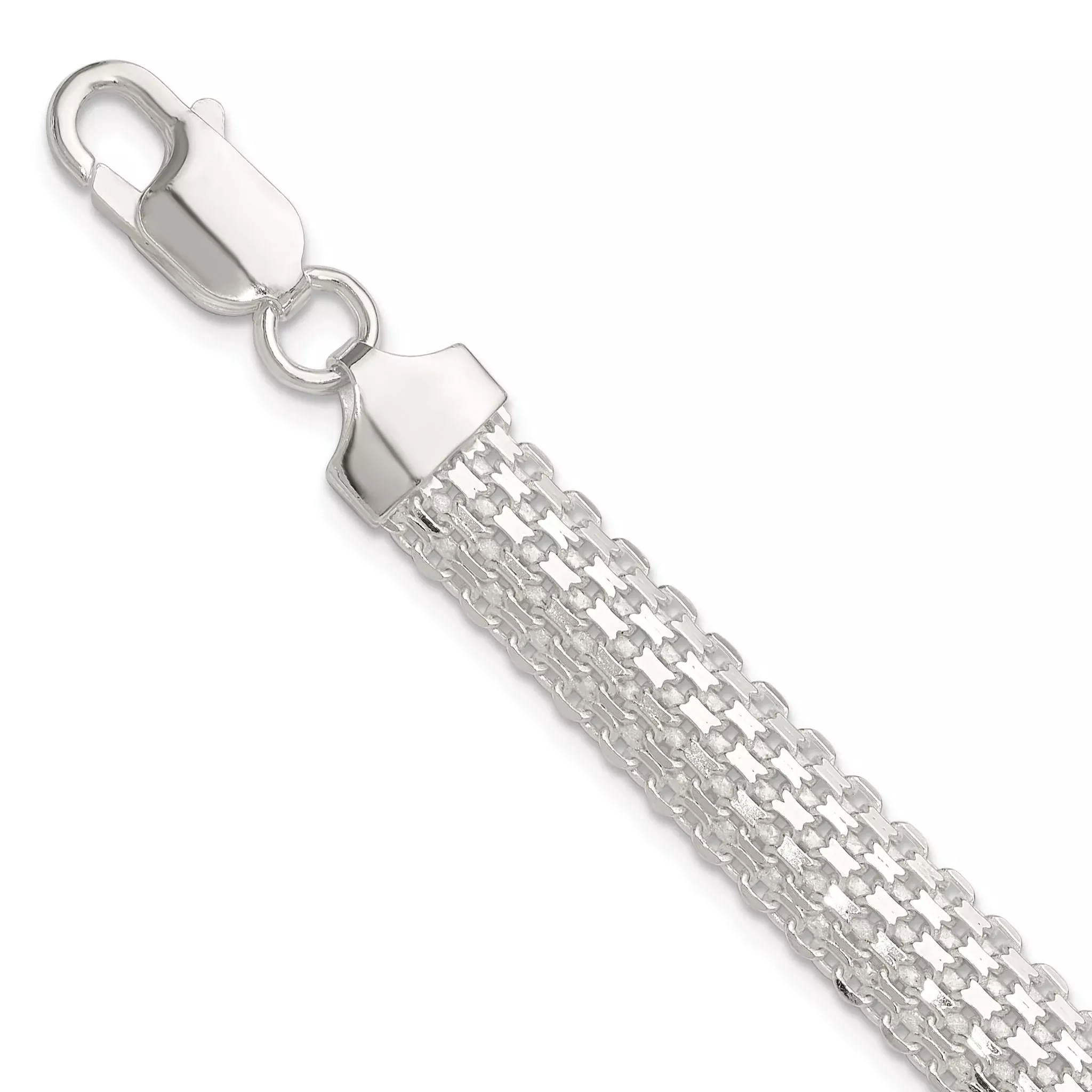 Sterling Silver Polished 8.5mm Bismark 7in Bracelet