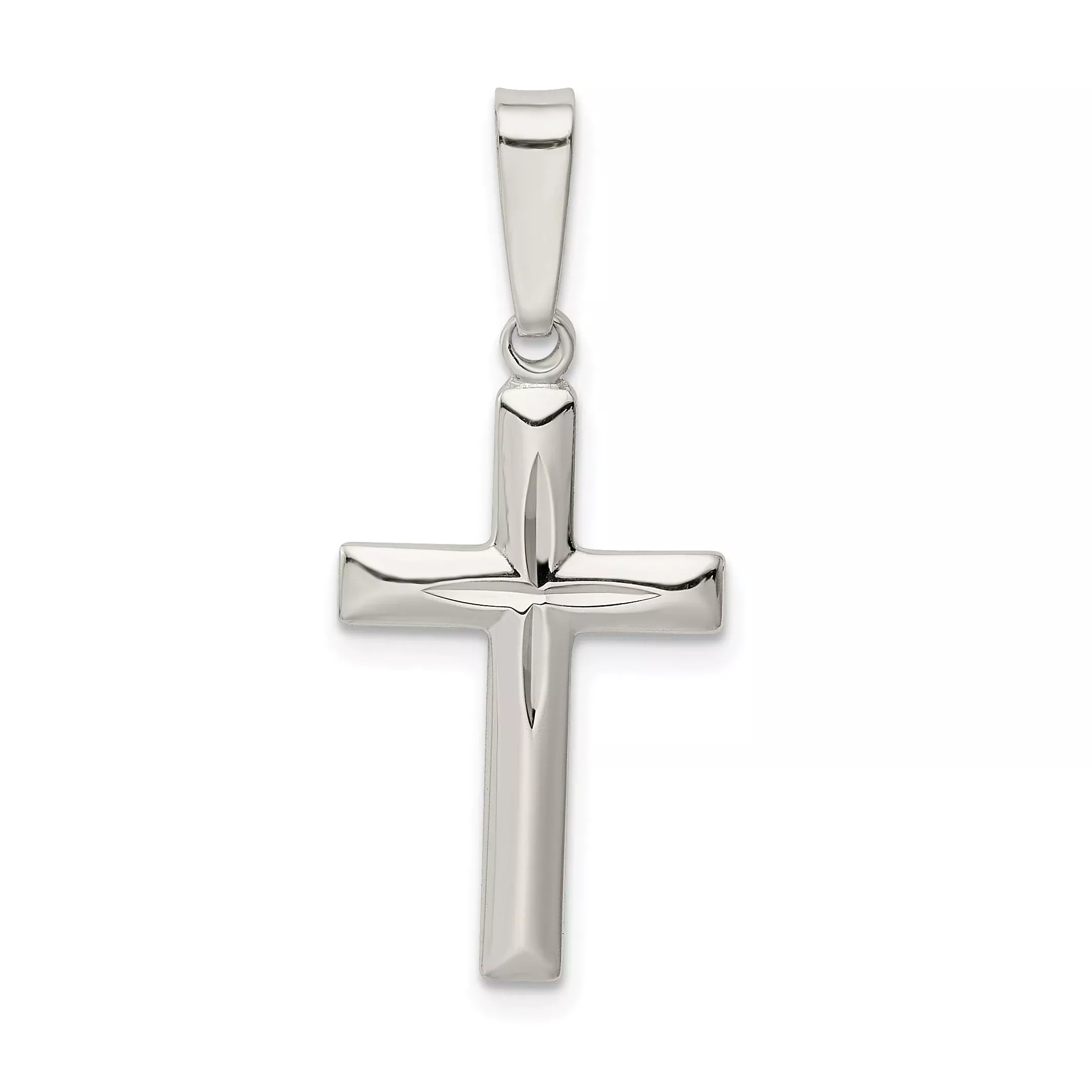 Sterling Silver Polished D/C Cross Pendant