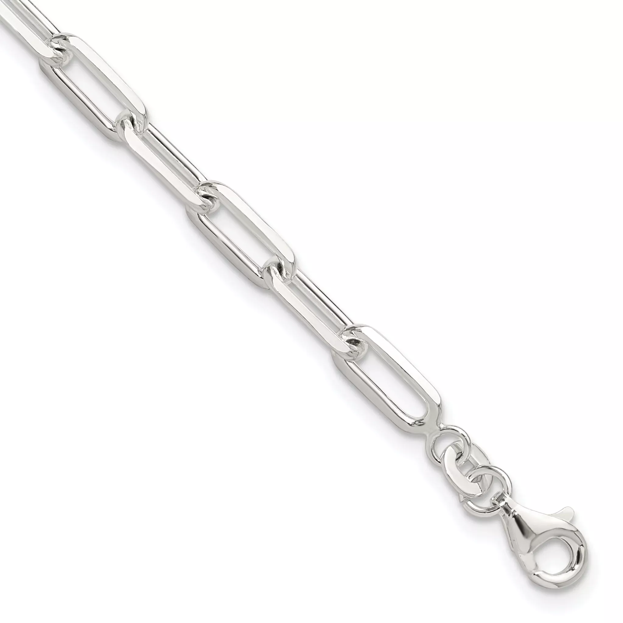 Sterling Silver Polished Paperclip 7.25in Bracelet