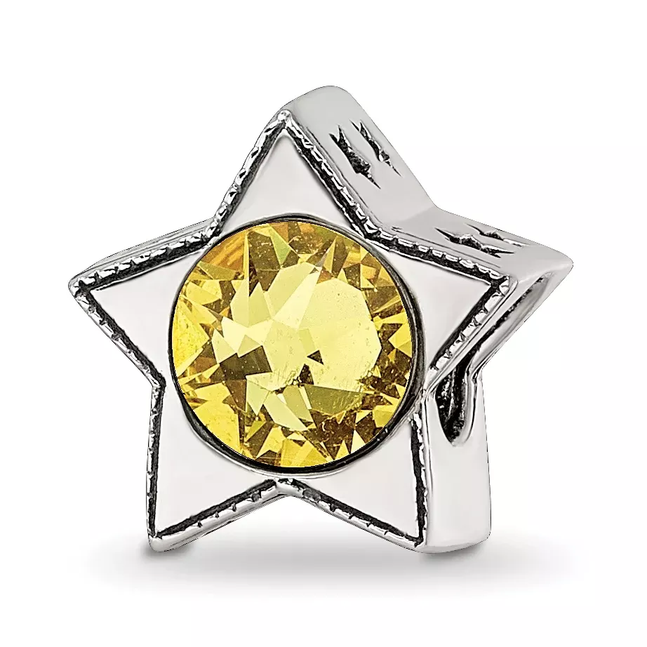 Sterling Silver Reflections Preciosa Crystal November Birthstone Star Bead