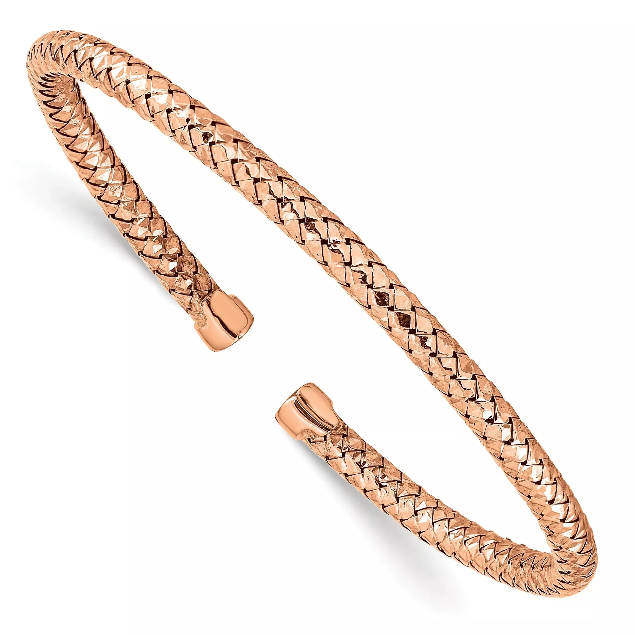 Sterling Silver Rose Gold-plated Cuff Bracelet