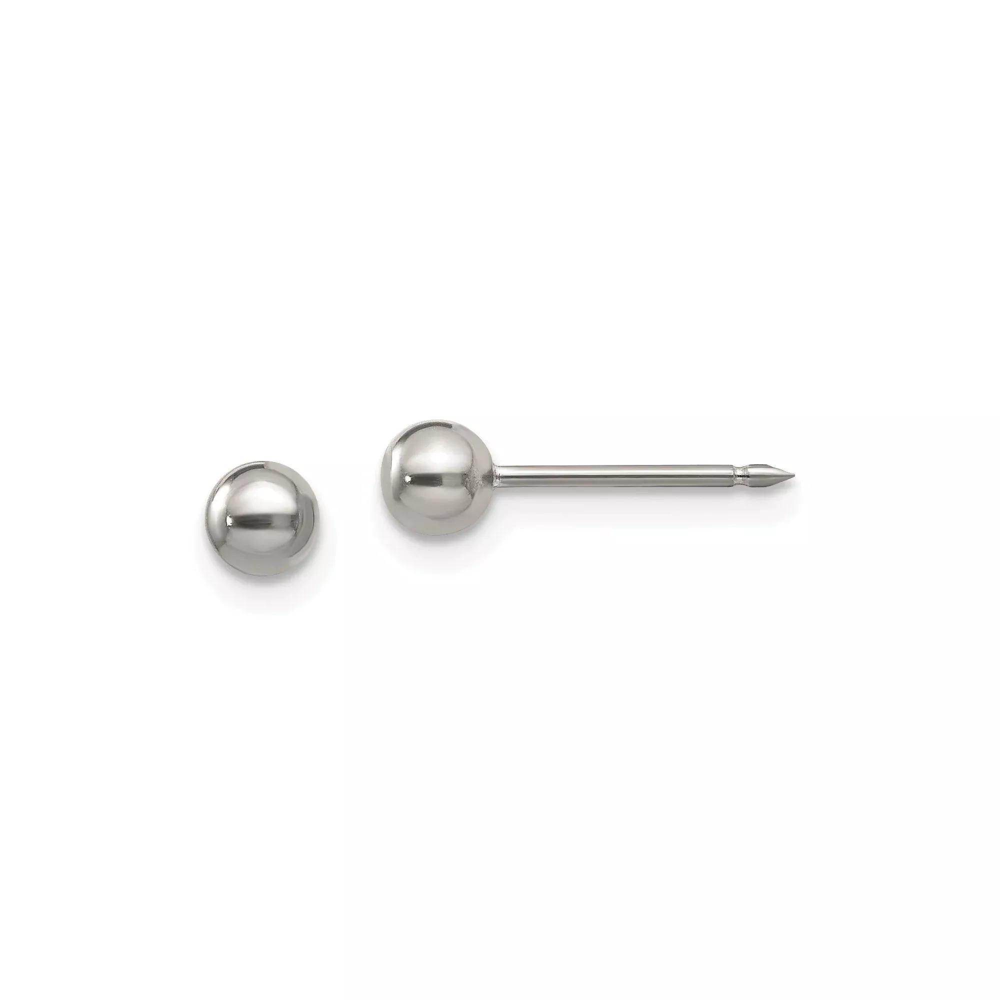 Titanium Stud Earrings, Flat Back Hypoallergenic Design for Sensitive Ears, 4mm Minimalist Ball Style